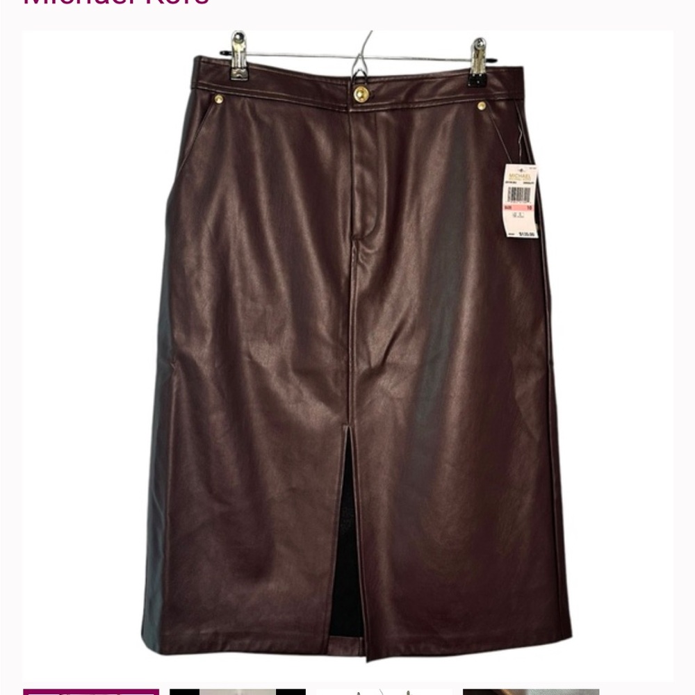 Michael Kors Faux Leather Pencil Skirt